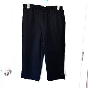 Philosophy NWT Wms Petite Small Pull On Black Midrise Capri Pants Casual